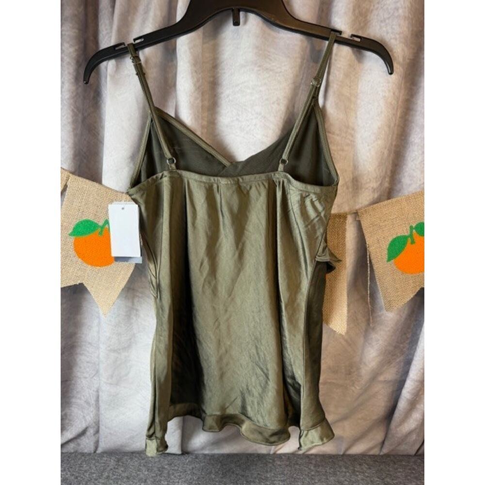 Melrose and Market Olive Green Ruffle Cami Top Size XS - Picture 3 of 7